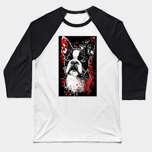 Boston Terrier Portrait Baseball T-Shirt